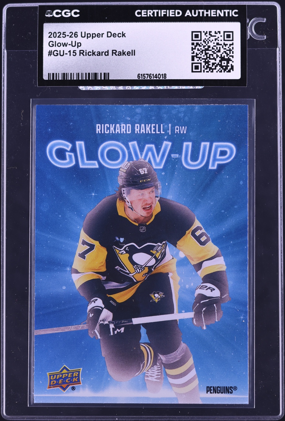2025 Upper Deck Glow Up Rickard Rakell #GU-15 CGC AUTH