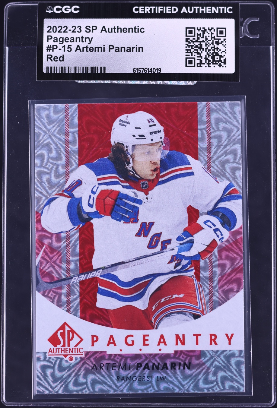 2022 SP Authentic Pageantry Red Artemi Panarin #P-15 CGC AUTH