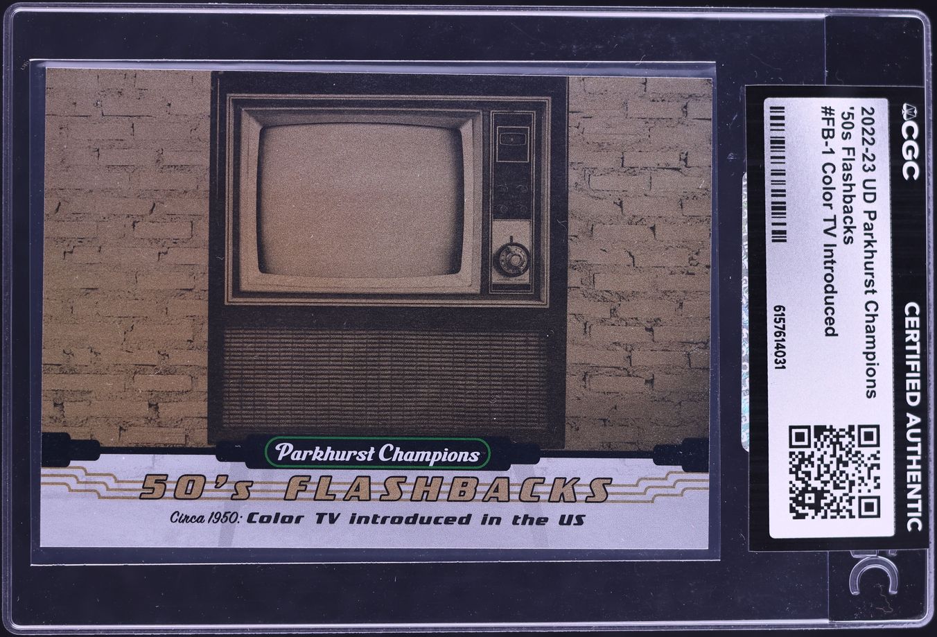 2022 Parkhurst Champions '50s Flashbacks Color TV Introduced #FB-1 CGC AUTH