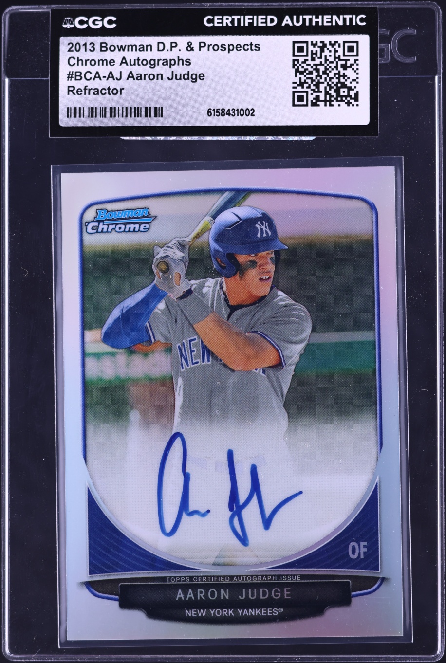 2013 Bowman Chrome Draft Picks Refractor Aaron Judge PROSPECT AUTO #BCA-AJ CGC AUTH