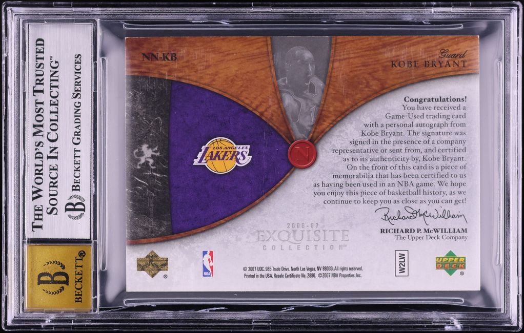 2006 Exquisite Collection Noble Nameplates Kobe Bryant PATCH AUTO 25/25 #NN-KB BGS 8.5 NM-MT+
