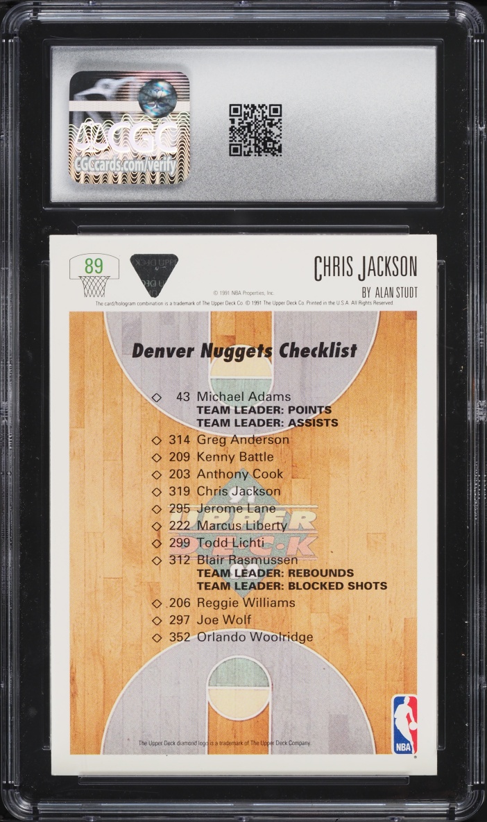 1991 Upper Deck Chris Jackson #89 CGC 7.5 NRMT+