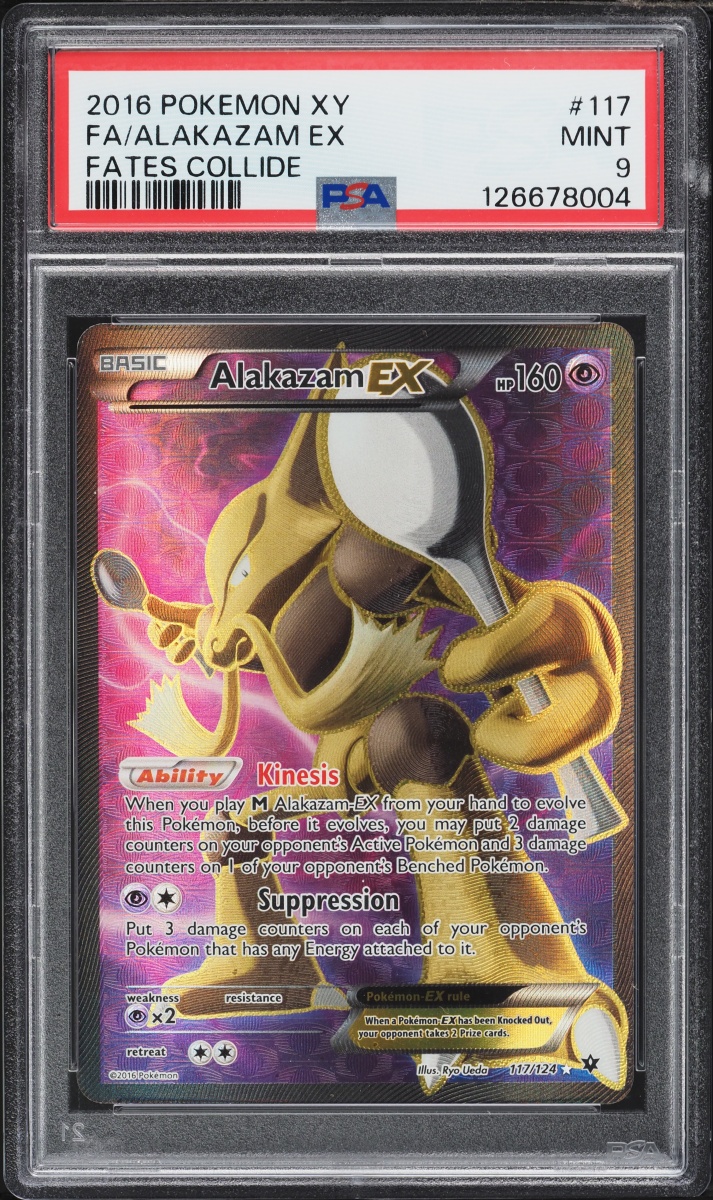 2016 Pokemon XY Fates Collide Full Art Alakazam Ex #117 PSA 9 MINT