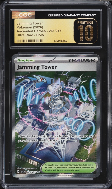 2025 Pokemon Scarlet & Violet Destined Rivals Gold Rare Jamming Tower #243  CGC 10 GEM MINT on Fanatics Collect