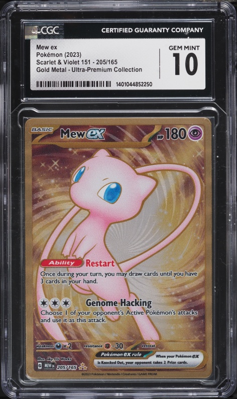 rare lion king cards Mew ex MEW 151 UPC Promo Metal 205/165 PSA 10 – TBC Games main image 1