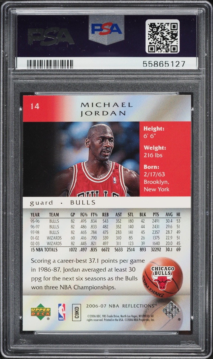 2006 Upper Deck Reflections Michael Jordan #14 PSA 10 GEM MINT