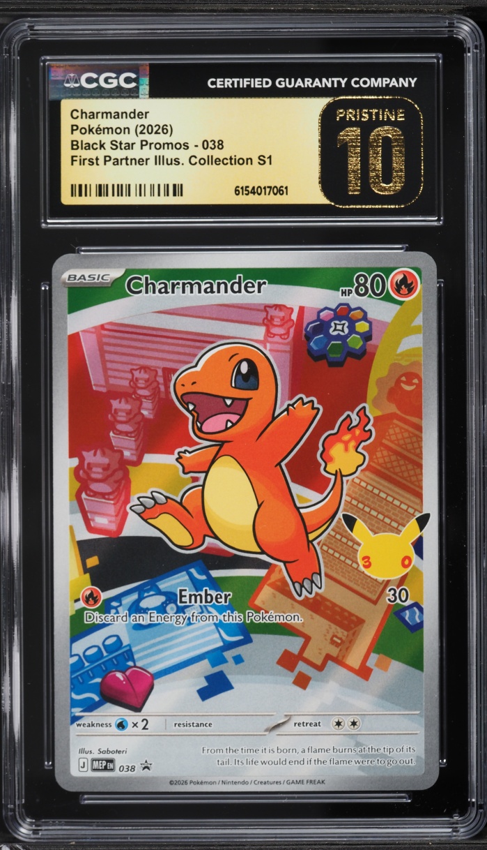 2026 Pokemon Mega Promo First Partner Illustration Full Art Charmander #38 CGC 10 PRISTINE