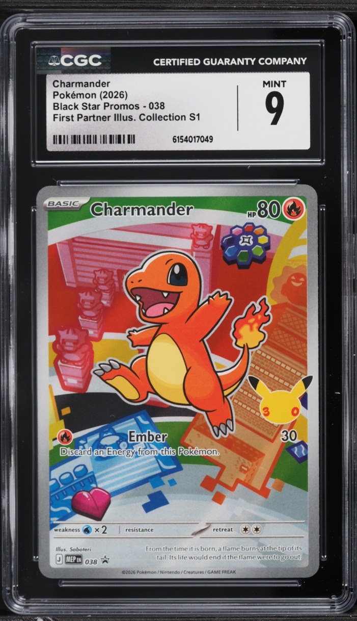 2026 Pokemon Mega Evolution Promo First Partner Illustration Full Art Charmander #38 CGC 9 MINT