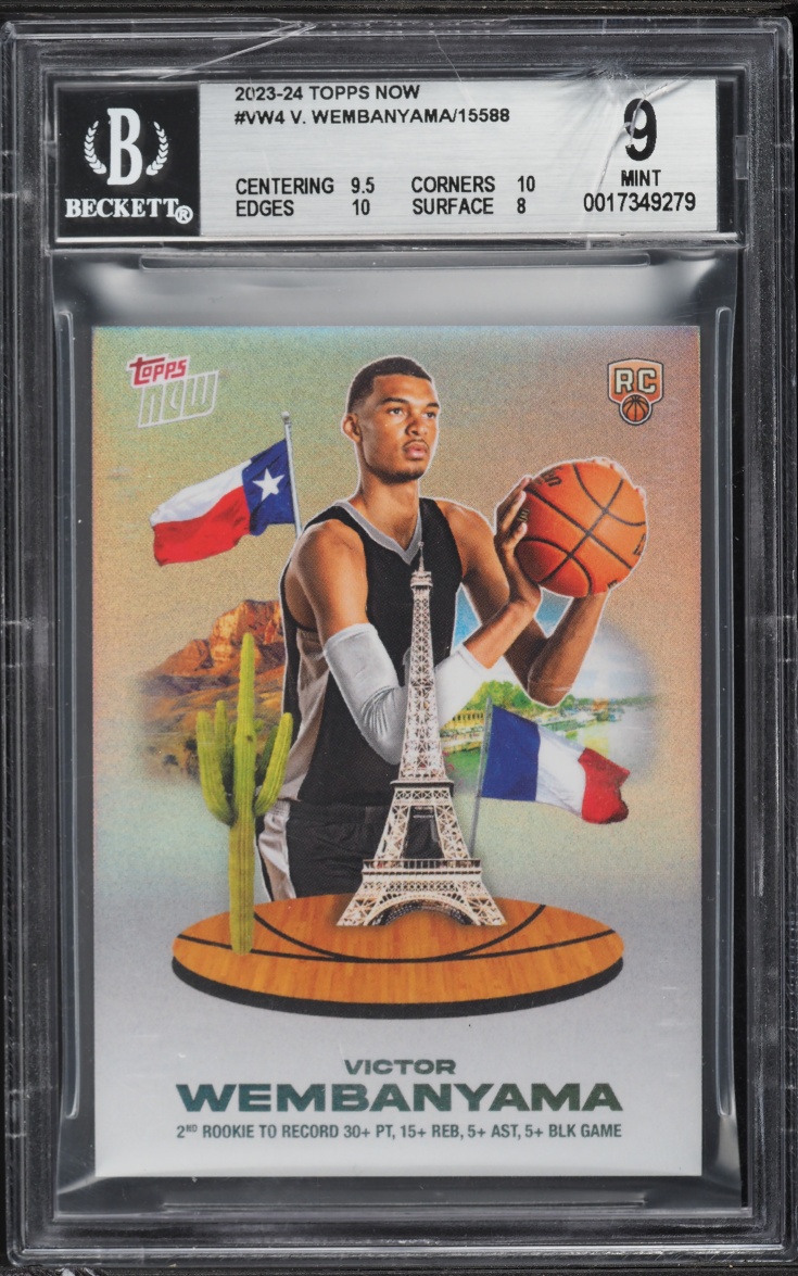 2023 Topps Now Victor Wembanyama ROOKIE #VW-4 BGS 9 MINT