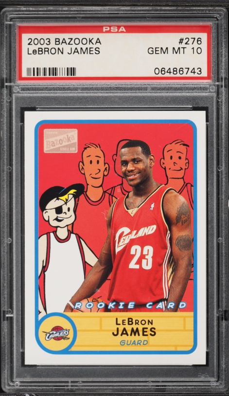 2003 Bazooka Basketball LeBron James ROOKIE #276 PSA 7 NRMT on
