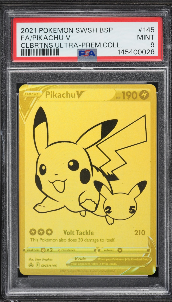 2021 Pokemon SWSH Promo Celebration Ultra Premium Collection Full Art Pikachu V #145 PSA 9 MINT
