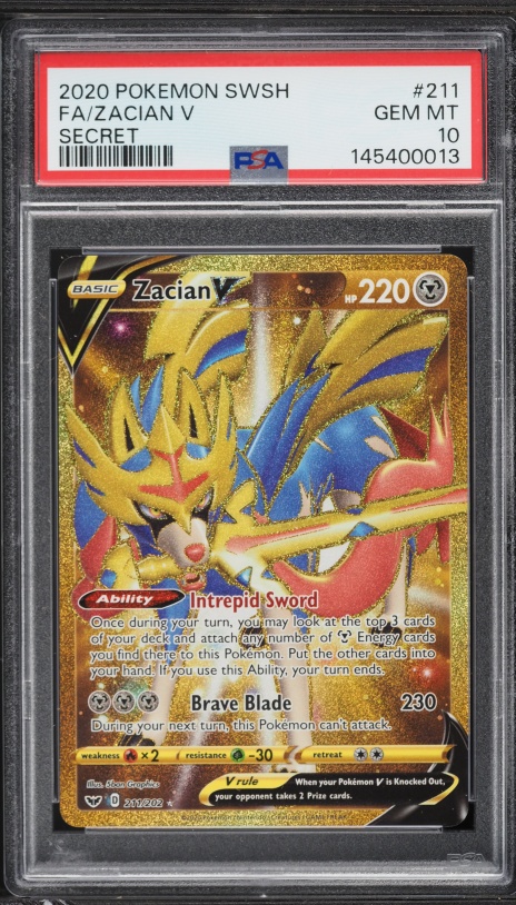 pokemon zacian gold card Zacian V - Pokemon Sword & Shield - 211