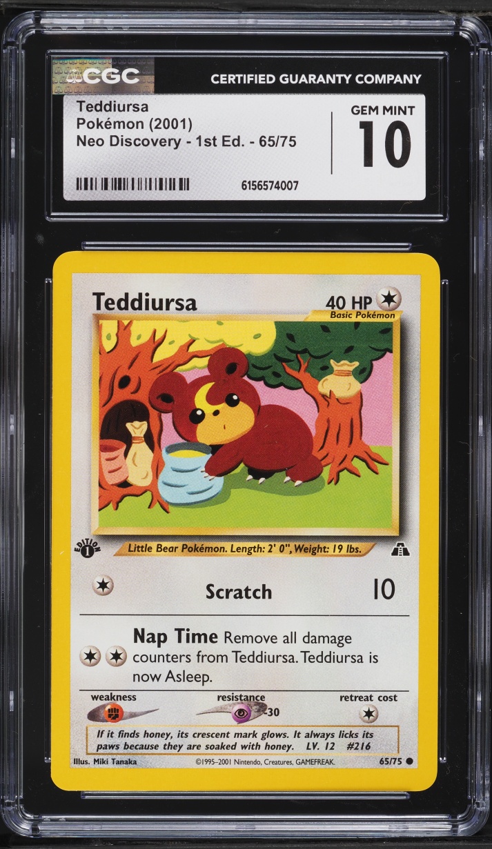 2001 Pokemon Neo Discovery 1st Edition Teddiursa #65 CGC 10 GEM MINT on  Fanatics Collect