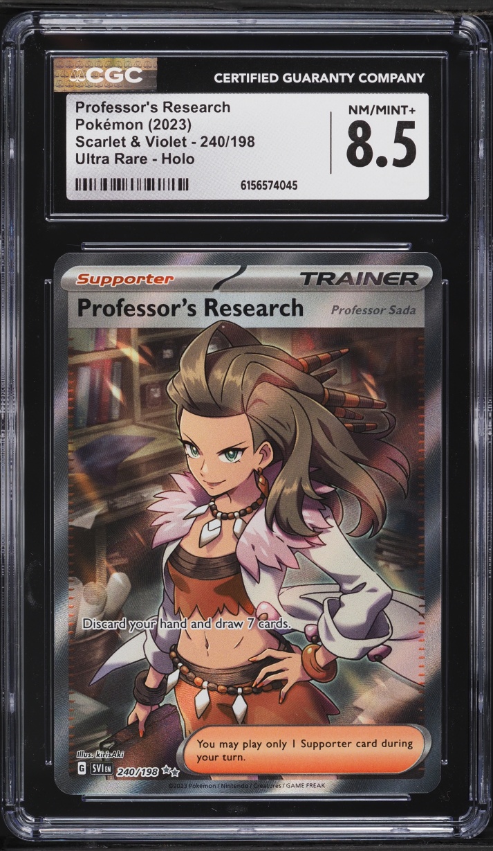 2023 Pokemon Scarlet & Violet Full Art Professor's Research #240 CGC 8.5 NM-MT+