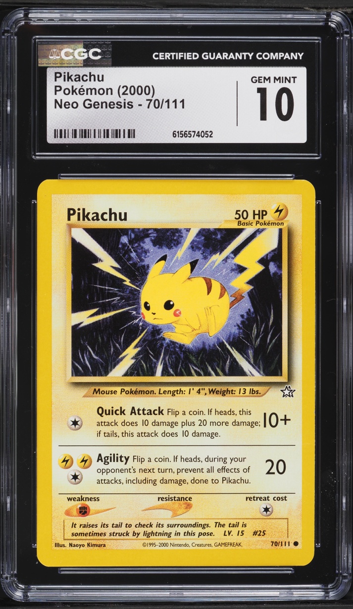 2000 Pokemon Neo Genesis Pikachu #70 CGC 10 GEM MINT