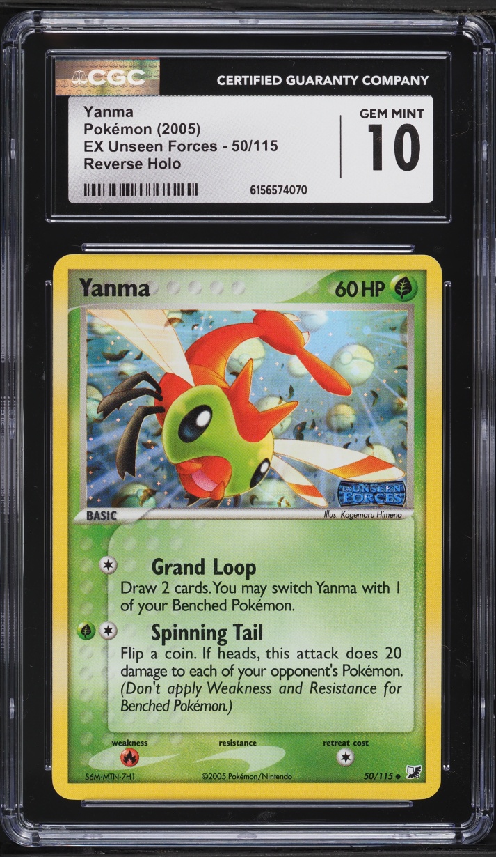 2005 Pokemon EX Unseen Forces Reverse Holo Yanma #50 CGC 10 GEM MINT