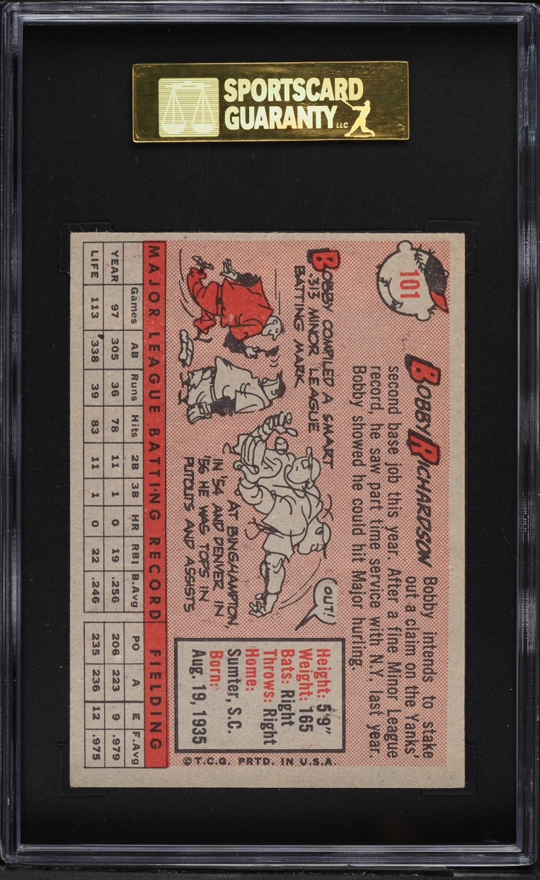 1958 Topps Bobby Richardson #101 SGC 6 EXMT