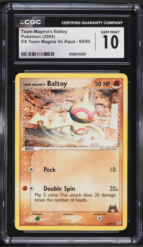2004 Pokemon EX Team Magma VS Aqua Team Magma's Baltoy #60 CGC 10 GEM MINT