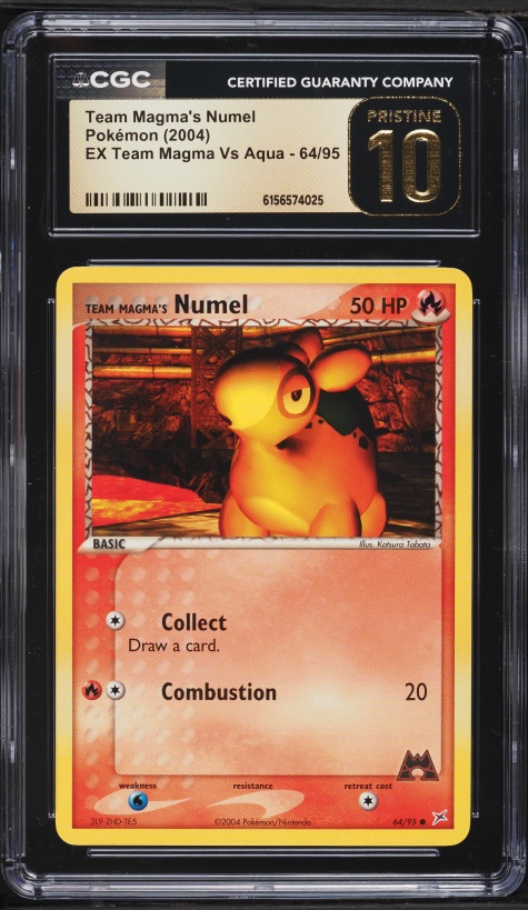 2004 Pokemon EX Team Magma Vs Aqua Team Magma's Numel #64 CGC 10 PRISTINE