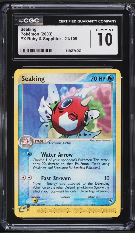 2003 Pokemon EX Ruby & Sapphire Seaking #21 CGC 10 GEM MINT