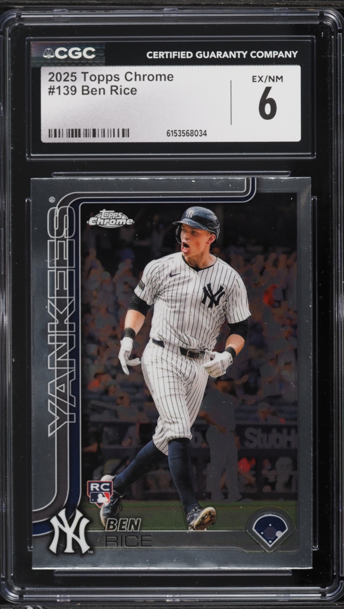 2025 Topps Chrome Ben Rice ROOKIE #139 CGC 6 EXMT