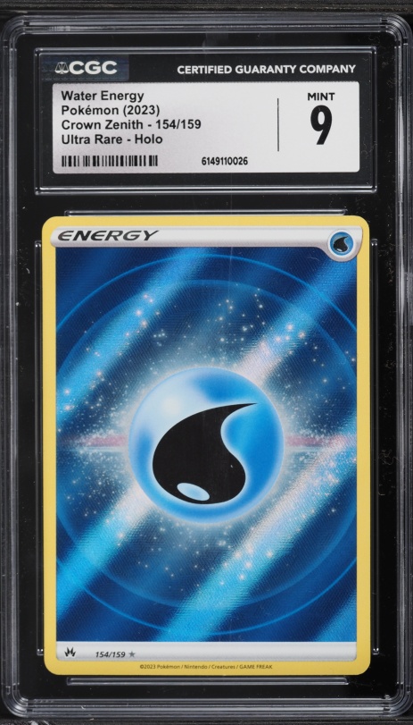 2023 Pokemon Scarlet & Violet Crown Zenith Full Art Water Energy #154 CGC 9 MINT