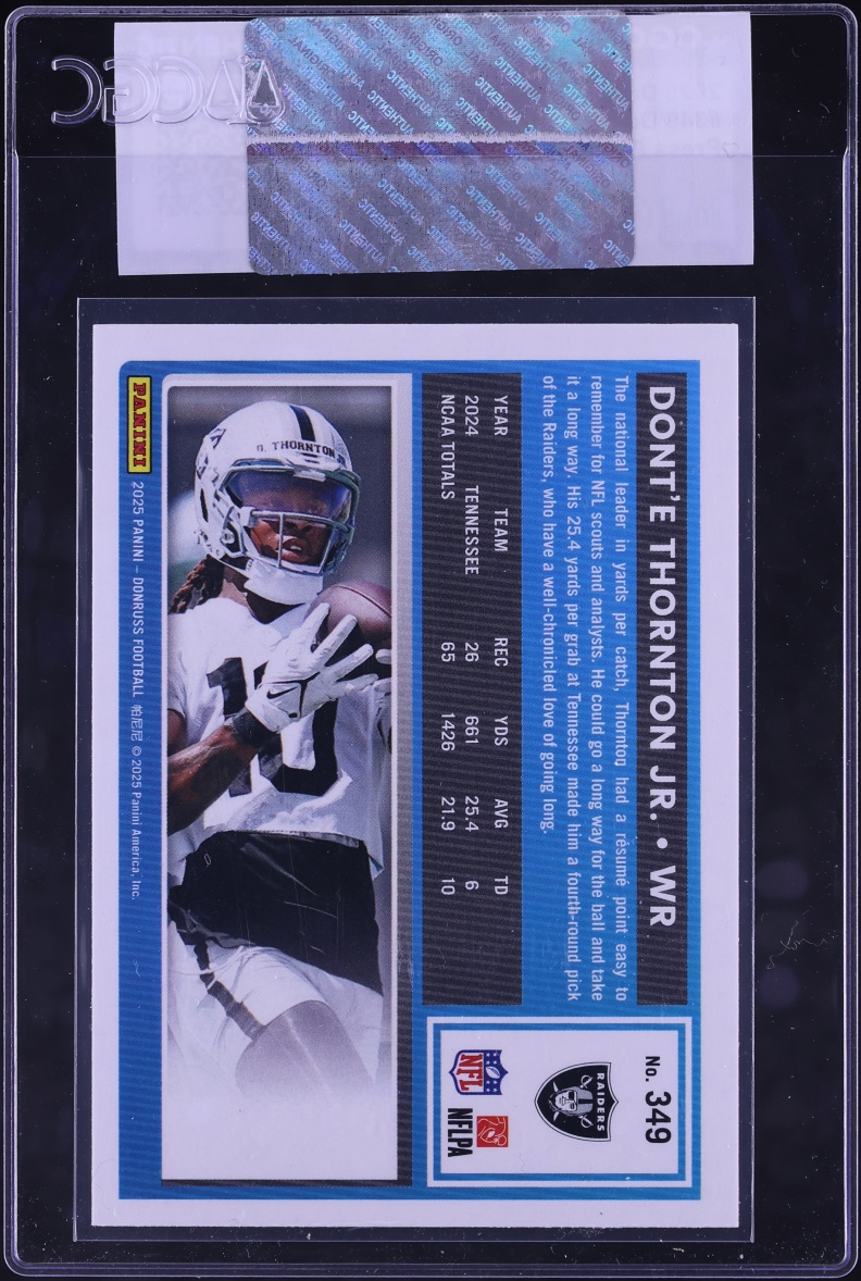 2025 Donruss Press Proof Red Dont'e Thornton Jr. ROOKIE #349 CGC AUTH