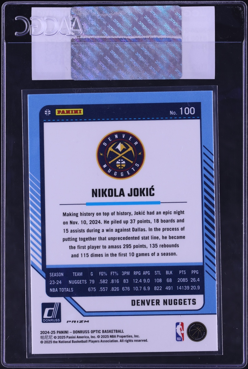 2024 Donruss Optic Holo Nikola Jokic #100 CGC AUTH