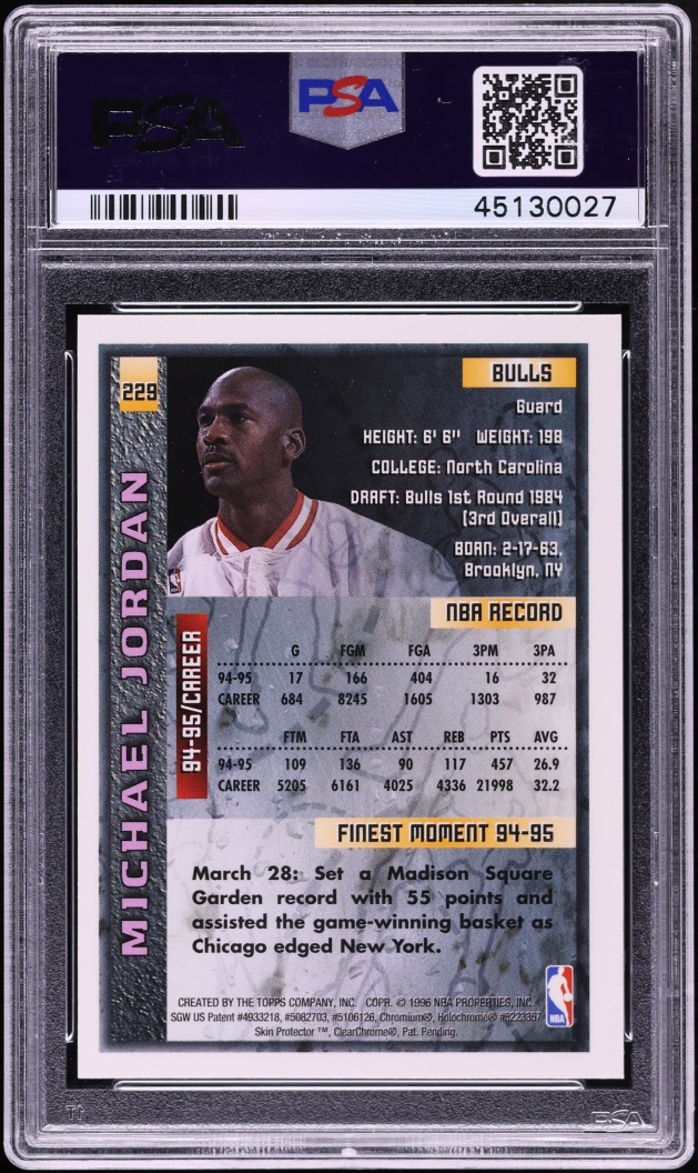 1995 Finest Basketball Michael Jordan #229 PSA 9 MINT
