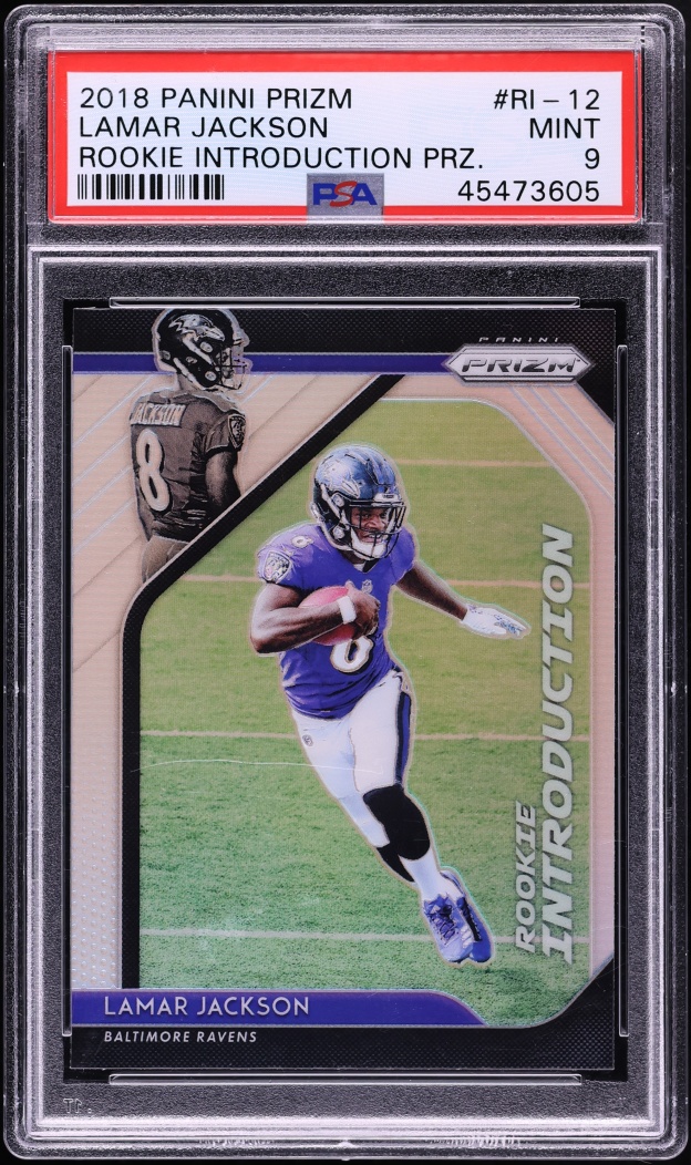 2018 Panini Prizm Introduction Lamar Jackson ROOKIE #RI-12 PSA 9 MINT