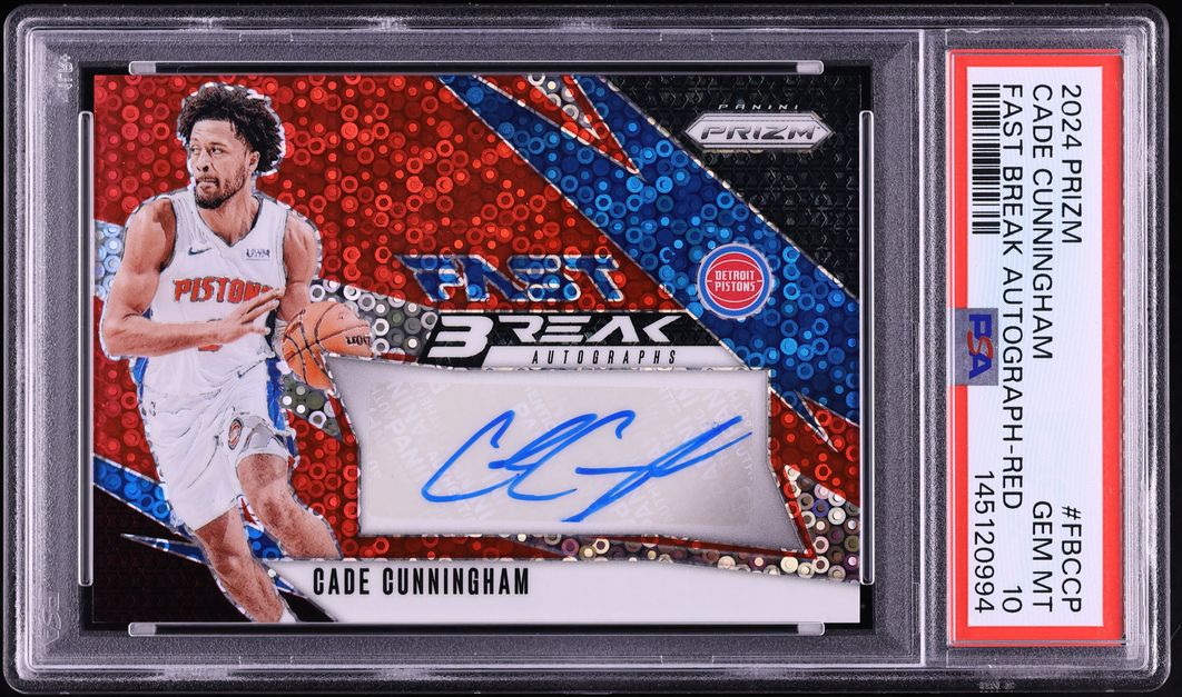 2024 Panini Prizm Fast Break Red Cade Cunningham AUTO /99 #FBCCP PSA 10 GEM MINT