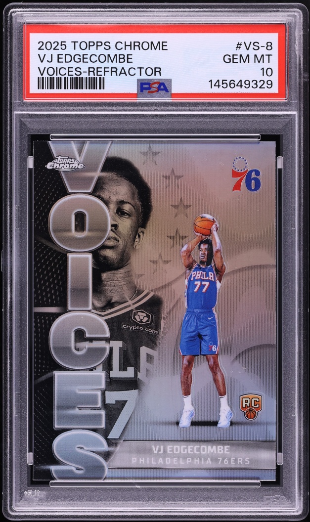 2025 Topps Chrome Voices Refractor VJ Edgecombe ROOKIE #VS-8 PSA 10 GEM MINT