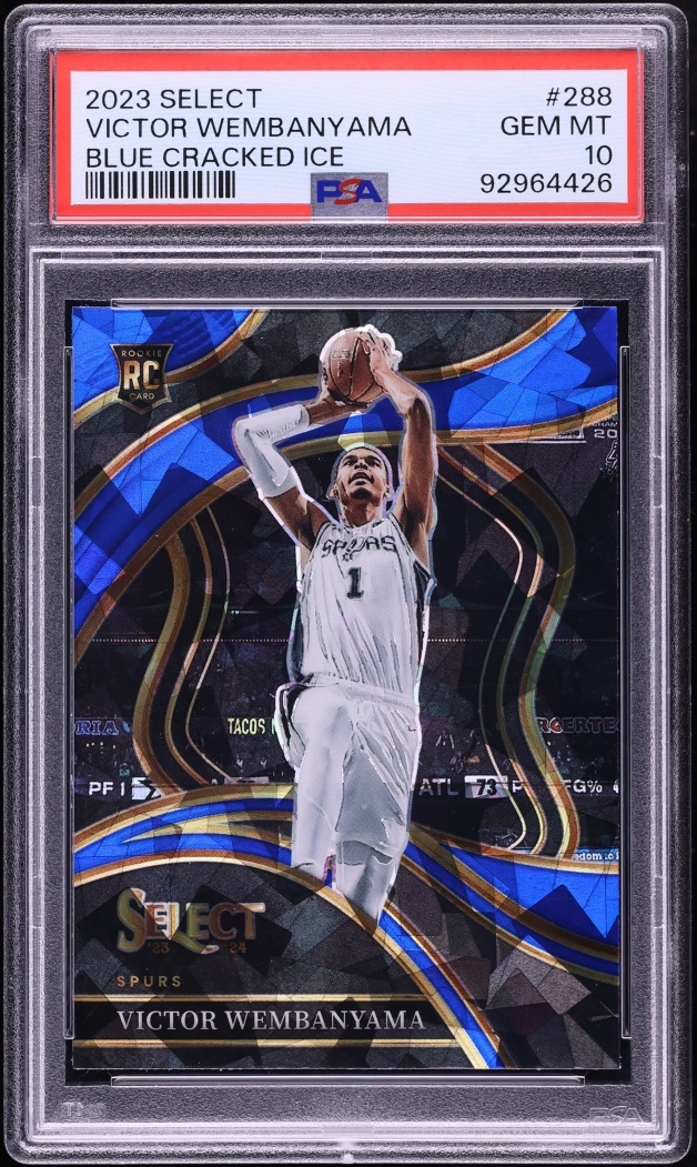 2023 Select Courtside Blue Cracked Ice Victor Wembanyama ROOKIE #288 PSA 10 GEM MINT