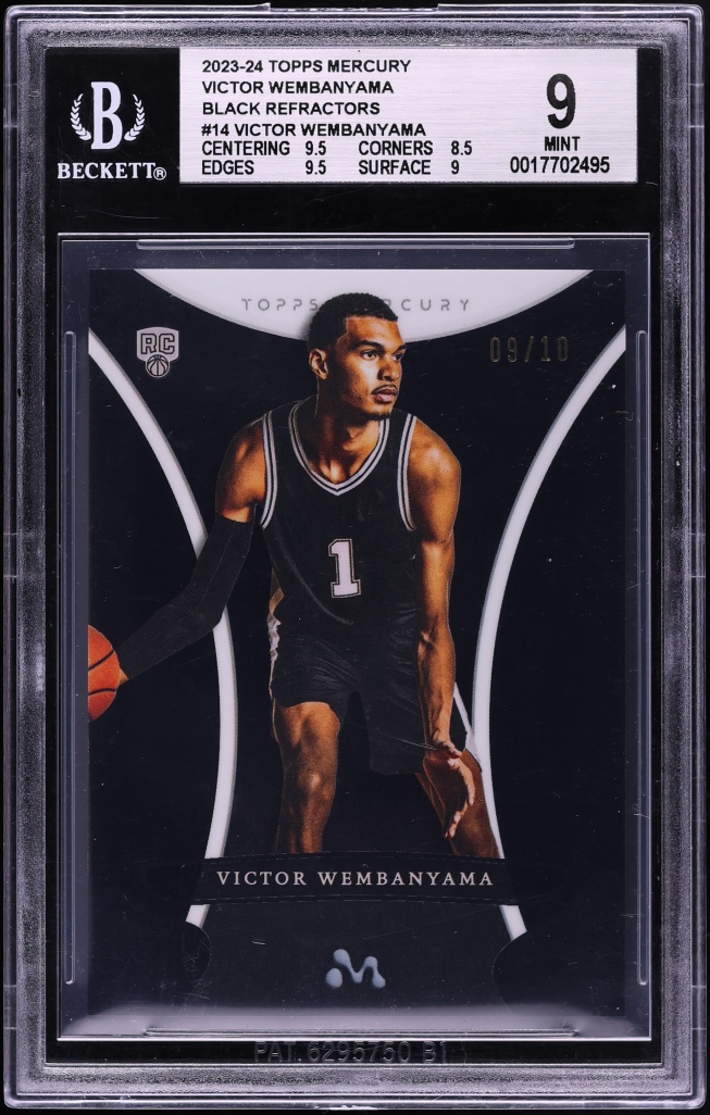 2023 Topps Mercury Black Refractor Victor Wembanyama ROOKIE /10 #14 BGS 9 MINT