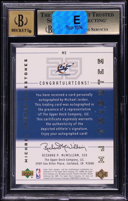2001 Upper Deck MJ Tributes Milestones Michael Jordan AUTO /30 #M5 BGS 9.5 GEM MINT