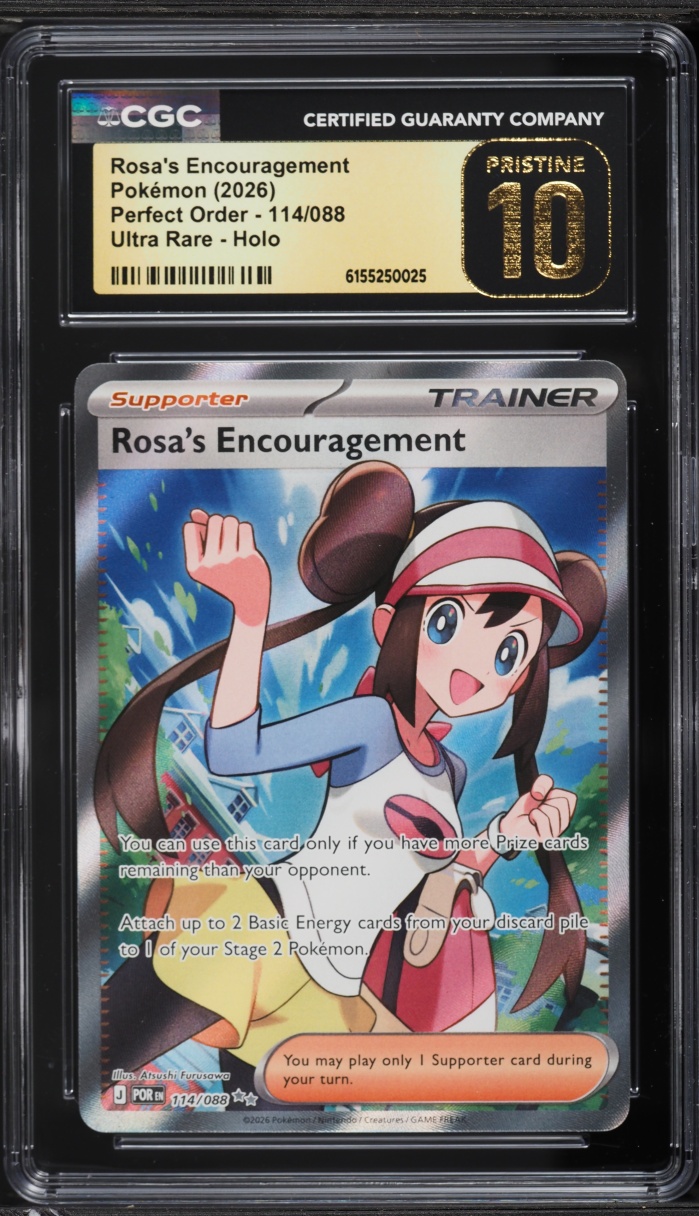 2026 Pokemon Mega Evolution Perfect Order Full Art Rosa's Encouragement #114 CGC 10 PRISTINE