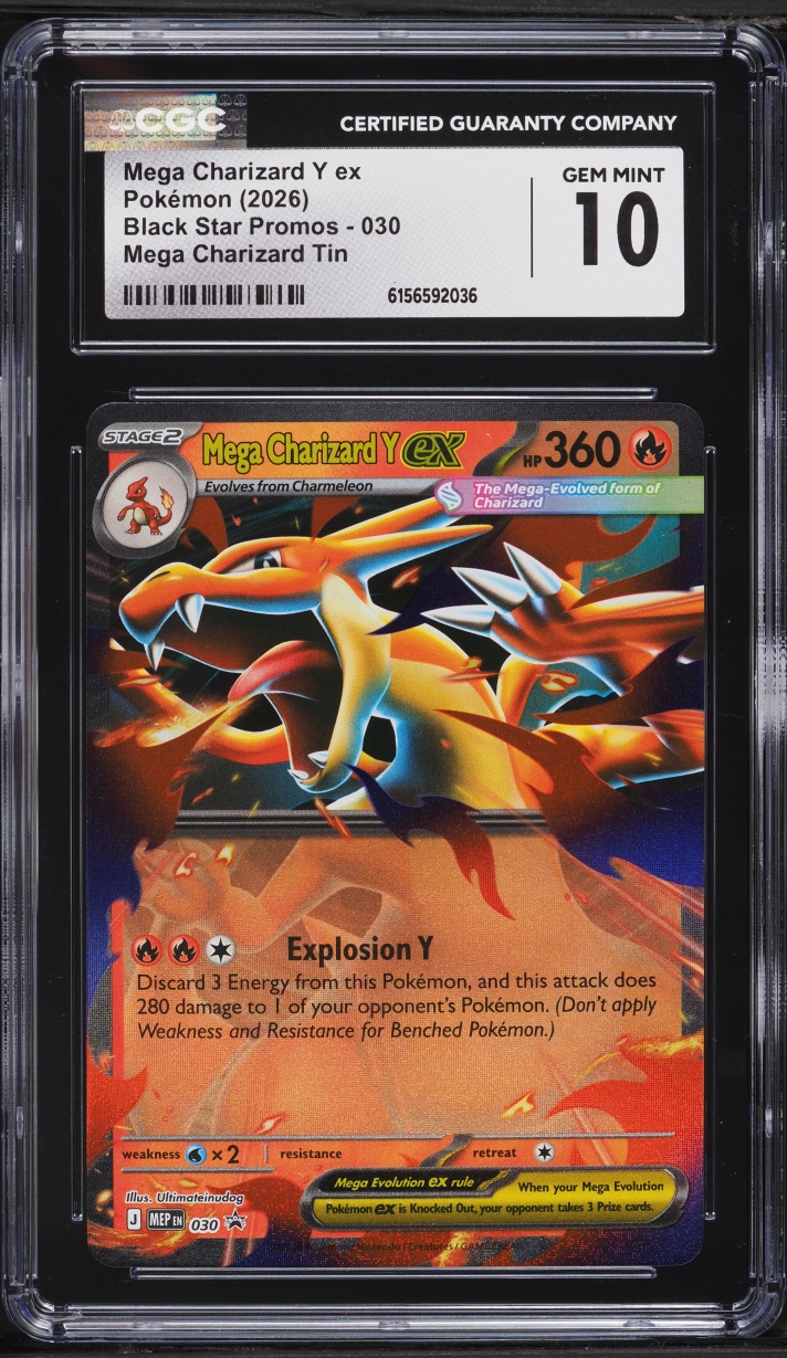 2026 Pokemon Mega Evolution Promo Tin Mega Charizard Y EX #30 CGC 10 GEM MINT