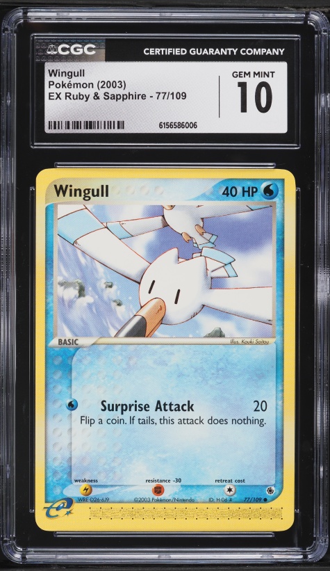 2003 Pokemon EX Ruby & Sapphire Wingull #77 CGC 10 GEM MINT