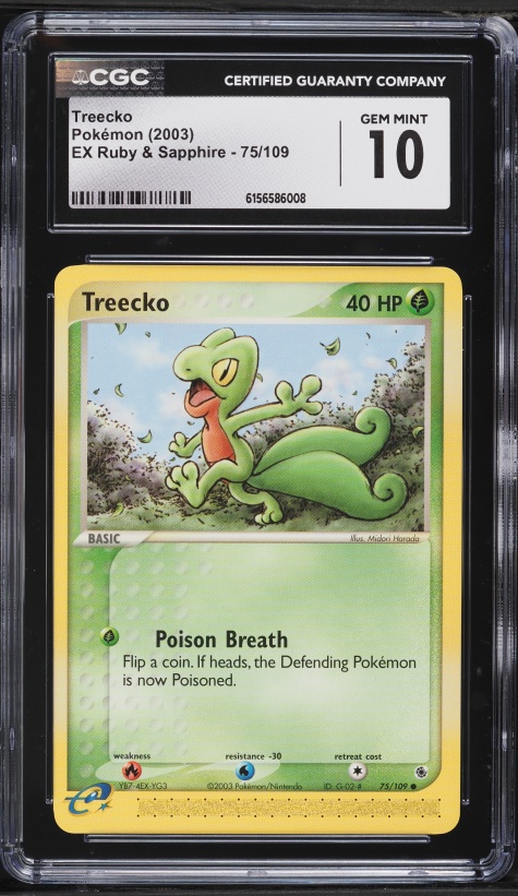 2003 Pokemon EX Ruby & Sapphire Treecko #75 CGC 10 GEM MINT