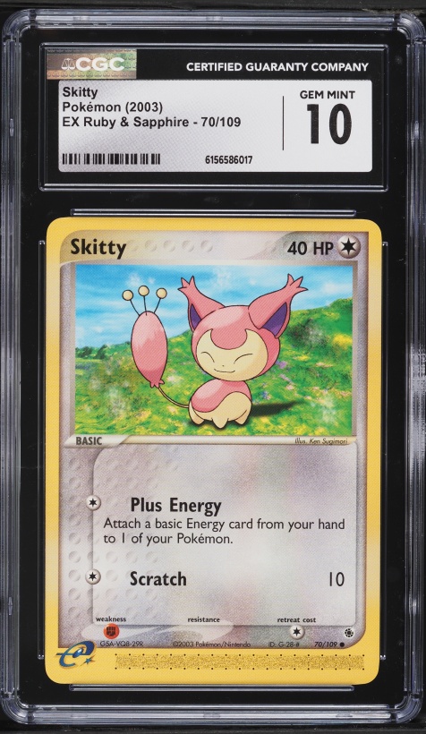 2003 Pokemon EX Ruby & Sapphire Skitty #70 CGC 10 GEM MINT