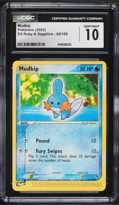 2003 Pokemon EX Ruby & Sapphire Mudkip #60 CGC 10 GEM MINT