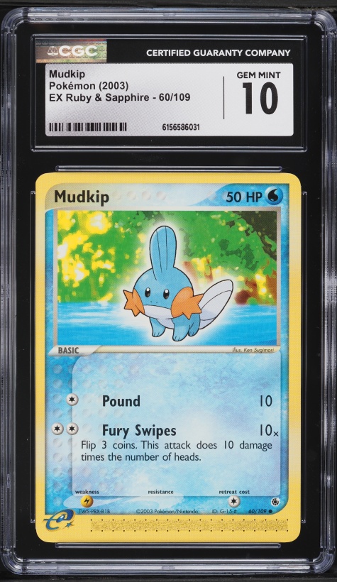 2003 Pokemon EX Ruby & Sapphire Mudkip #60 CGC 10 GEM MINT