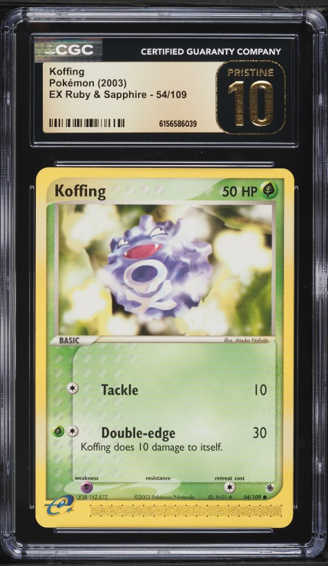 2003 Pokemon EX Ruby & Sapphire Koffing #54 CGC 10 PRISTINE