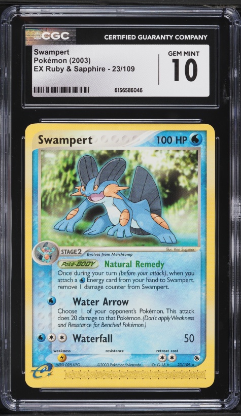 2003 Pokemon EX Ruby & Sapphire Swampert #23 CGC 10 GEM MINT