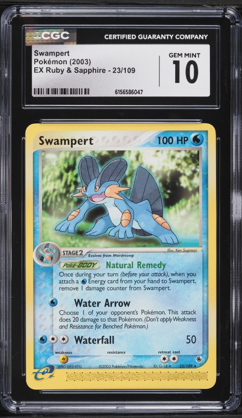 2003 Pokemon EX Ruby & Sapphire Swampert #23 CGC 10 GEM MINT