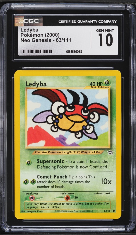 ledyba pokemon card 063 - Unlimited Neo Genesis Placeholder Image Provided 2000 Pokemon Neo Genesis Ledyba