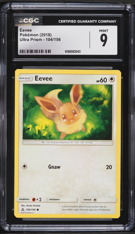 2018 Pokemon Ultra Prism Eevee #104 CGC 9 MINT