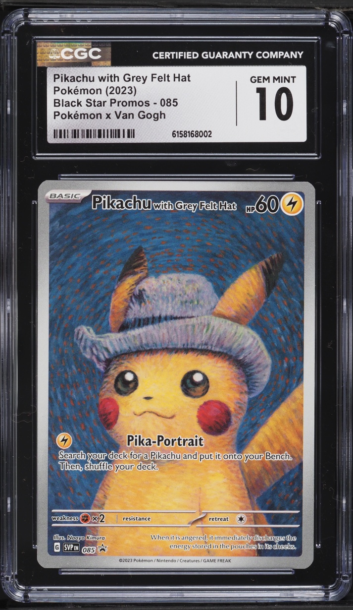 2023 Pokemon SV Promo Van Gogh Full Art Pikachu With Grey Felt Hat #85 CGC 10 GEM MINT