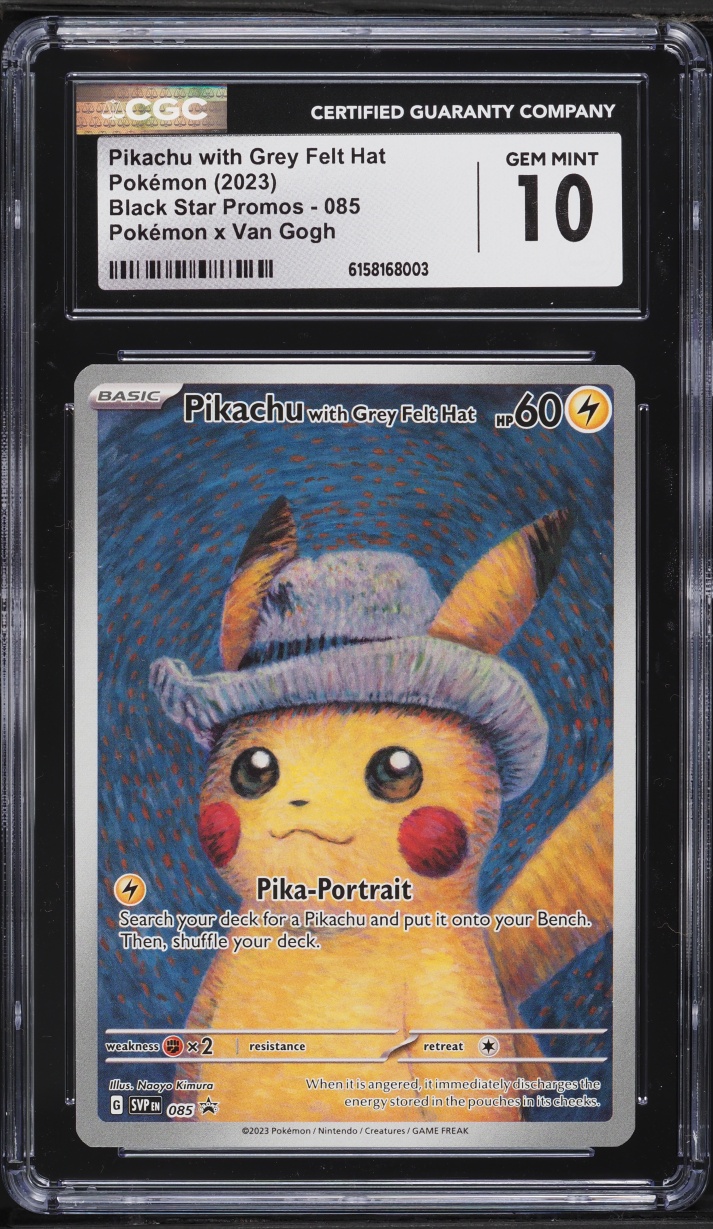 2023 Pokemon SV Promo Van Gogh Full Art Pikachu With Grey Felt Hat #85 CGC 10 GEM MINT