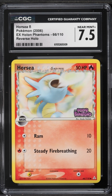 2006 Pokemon EX Holon Phantoms Reverse Holo Horsea #66 CGC 7.5 NRMT+